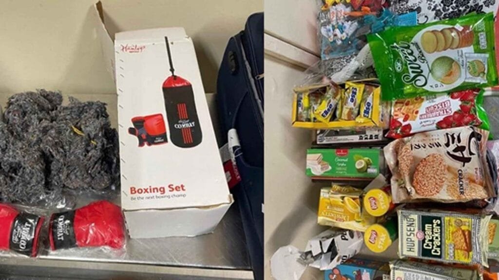 73-year-old smuggler brought in a punching bag!