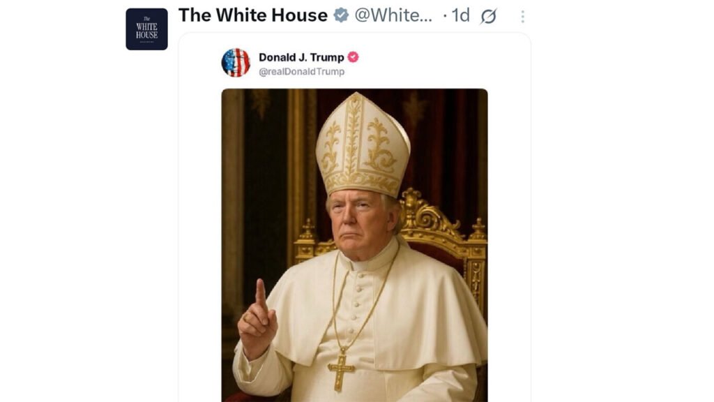 Trump criticised after posting AI image of himself as Pope