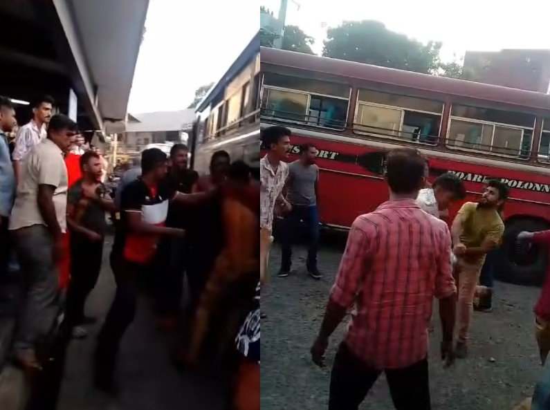 කාසිවලට ගිජු ප්‍රයිවට් බස් චණ්ඩි ලංගමට පහර දීලා ; 5ක් රෝහලේ